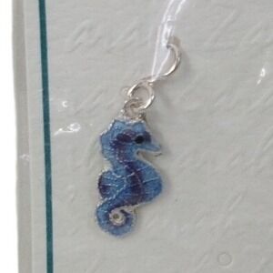 Zarah Sterling Silver Enamel Seahorse Jewelry Charm New Old Stock